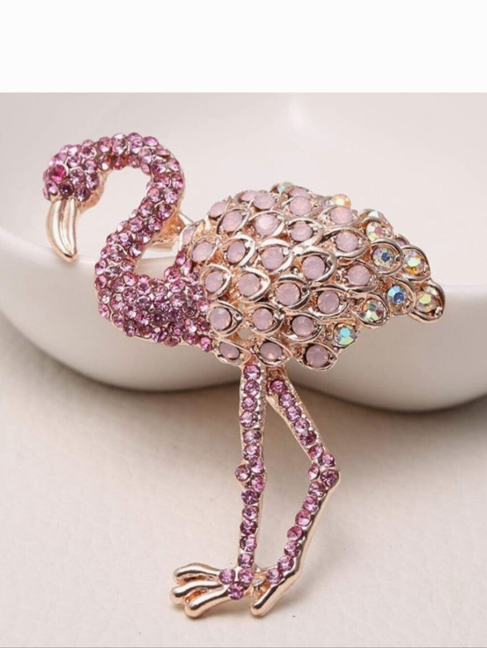🌺Flamingo Rhinestone Brooch Flamingo Accessories Tropical Wear Resort Wear